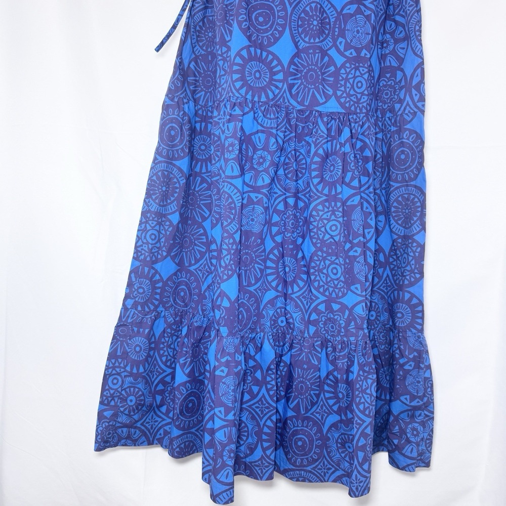 Marie Oliver Womens Farin Tiered Midi Dress XS Sodalite Coin Print Luxury $438 - Picture 6 of 13